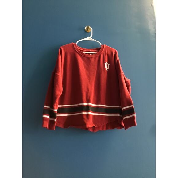 Pink IU Hoosiers Logo Print Pullover Long Sleeve Sweatshirt Women's Size Large - Picture 1 of 2